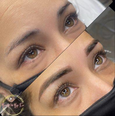 Old Microblading covered up with ombré brows