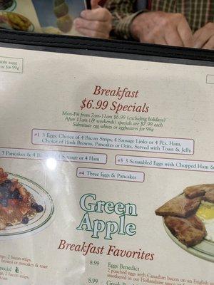 Daily $6.99 breakfast specials