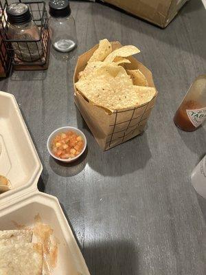 4.99 for this side order of chips and salsa! Absolute waste of money for what you pay. Better off going to chipotle