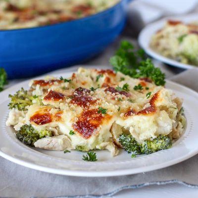 Cheese Curd Crusted Chicken Ranch Bake