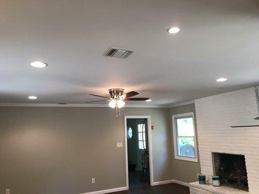 High hat installation and new ceiling fan.