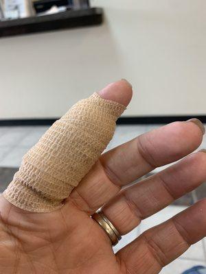 Bandaged finger