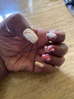 My Christmas nails are popping! Thanks Sou love them!