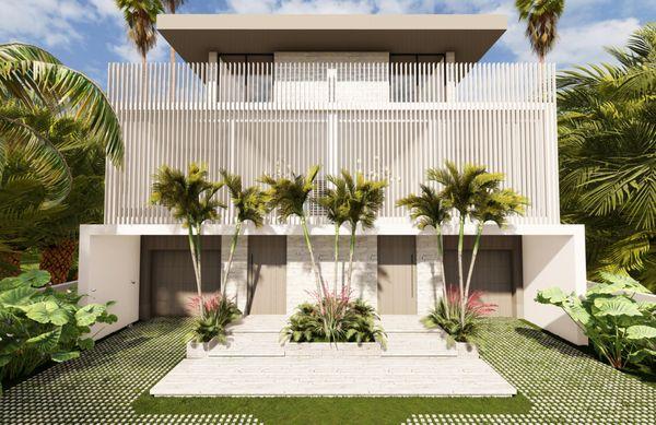 New duplex design in Hendrick's Isle, Fort Lauderdale. Completion 2025