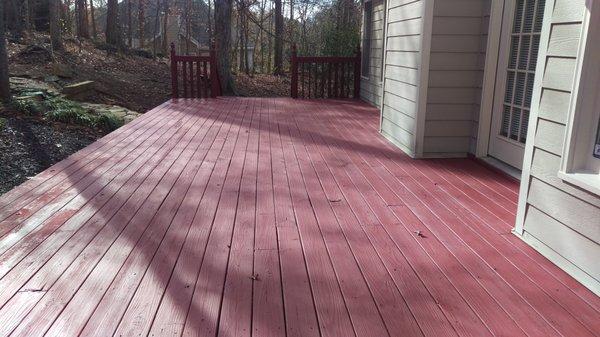 Deck Staining over an older deck.