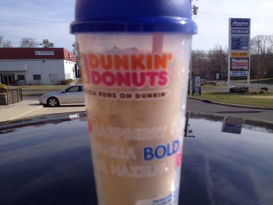 Look what my Dunkin Donuts app gave me ... a travel mug and a delicious ice coffee all for 99 cents!