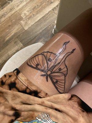 The tattoo I received of a Luna Moth