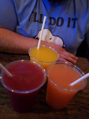 Frozen drinks... henny sangria, rum punch, parcha