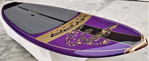 We make this 10ft All Round SUP in Carbon & Purple Tinted Resin