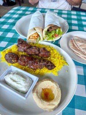 Beef Kebab Plate, Gyro Sandwich, Chicken Kebab Sandwich