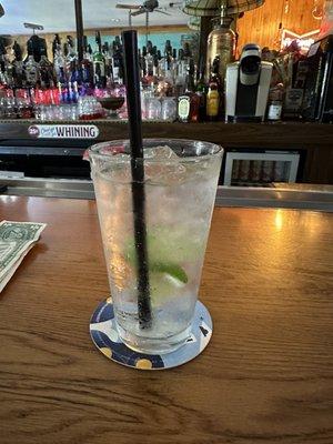 Vodka soda with lime