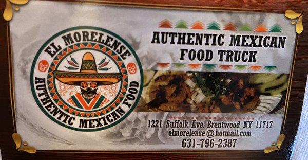 Located in Brentwood on Suffolk Ave Authentic Mexican Tacos!