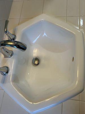 After:  Entire sink was reglazed and looks great!