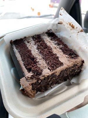 Slice of chocolate cake