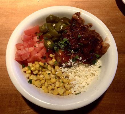 Smoked BBQ brisket bowl.