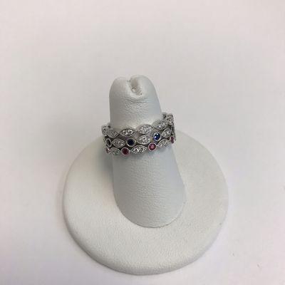 Stackable Diamond bands with sapphires and rubies!