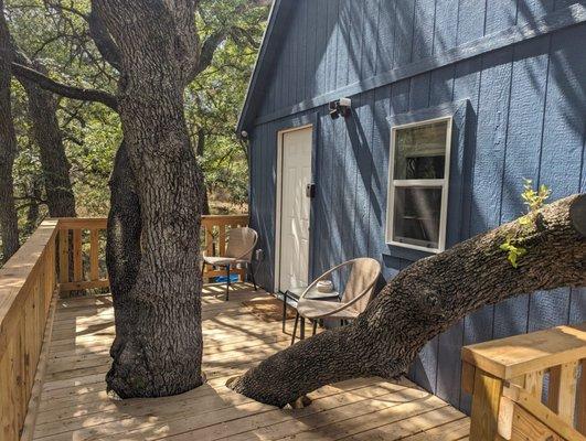 Front porch entrance, great patio for hanging outside.