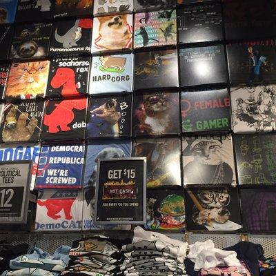 Wall of shirts I want vs need