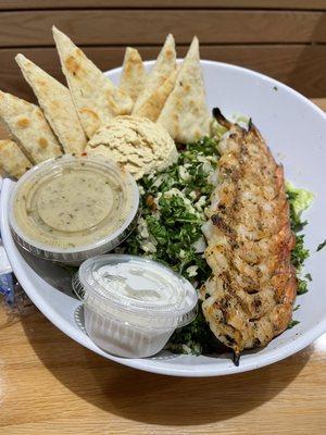 Tabouli Salad with Shrimp Skewer