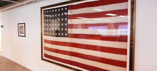 Large Flag Properly Framed