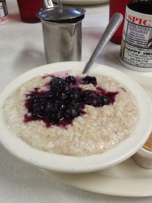 Blueberry oatmeal!   It was good!