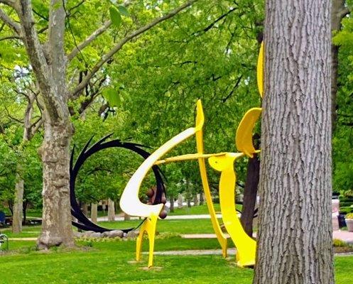 Pratt Institute Sculpture Garden from afar May 2020