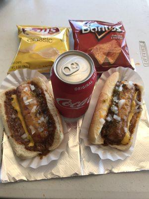 Try our Bo Dog, Chips and a drink, $5.00