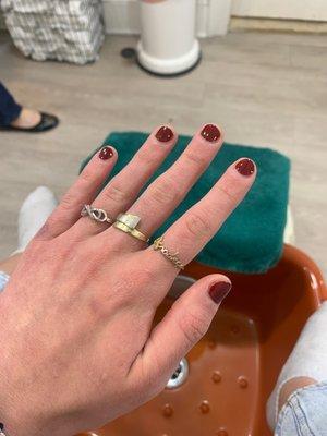 Beautiful regular manicure (and pedicure not pictured). Will be coming back!