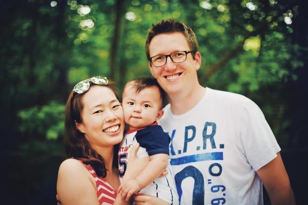 Dr Ben with his wife and son.