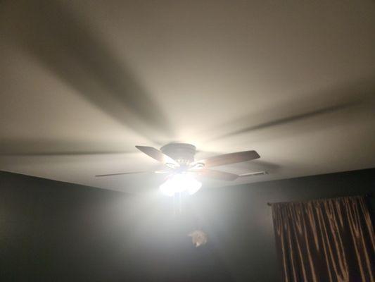 One of the installed ceiling fans.