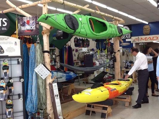 Very nice kayaks and other water sporting equipment available