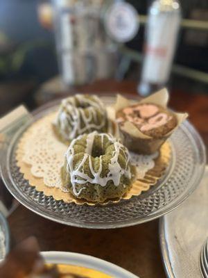 Unique GF baked goods -- the London Fog Cakes with Earl Grey Tea and Lavender and several others to match our specialty lattes!!