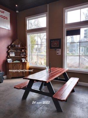 eat-in table and benches