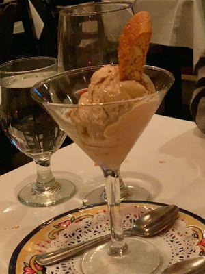 Salted caramel gelato with biscotti liqueur