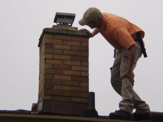 Up close and personal with a chimney.