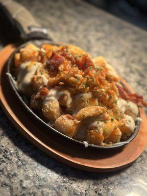 Loaded Tots with Buffalo Chicken