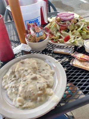 Biscuits and Gravy with Tavern Salad