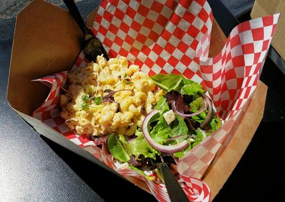 Crab Mac N 4 Cheese with Mixed Green Salad!