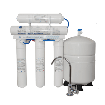 5 Stage Compact Quick Change Reverse Osmosis System With Chloramine Removal.