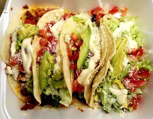 Mix of American style tacos.