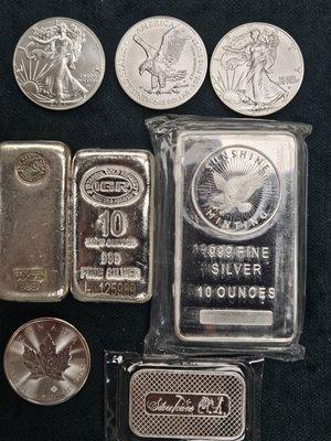 Silver bullion always in stock.