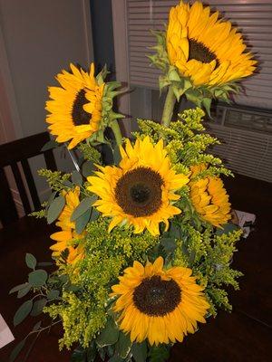 Pretty sunflower arrangement delivered to the office