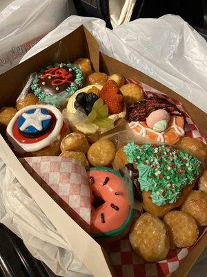 Half dozen assorted Donuts! (There's a blueberry cake donut in another box!)