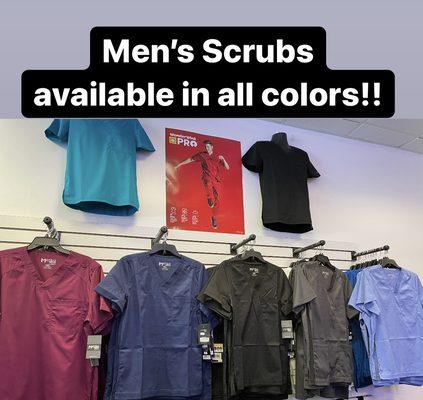 Men's Scrubs available from  Sizes XS-4X in all colors!