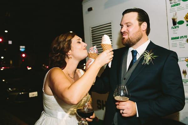 Some couples feed each other cake, we went for ice cream.