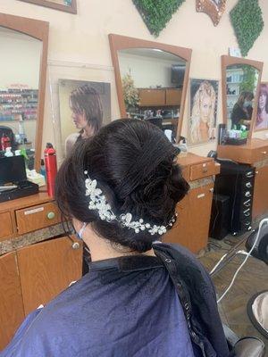 Hair updo for Bridal & prom