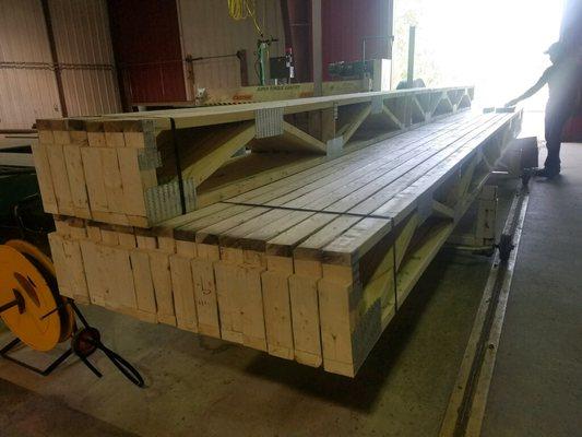 Wood floor trusses