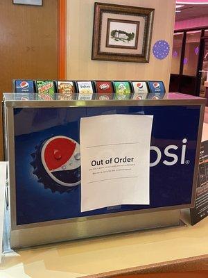 All soda was out of order.