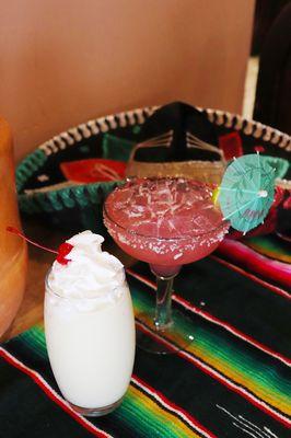 Try our handcrafted Piña Colada and our Prickly Pear Margarita!