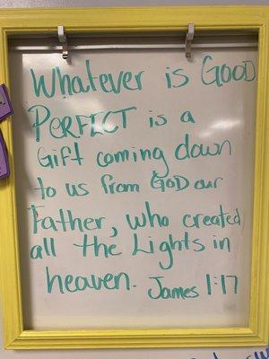 Junior Kids Club (Pre K & Kindergarten) verse of the month